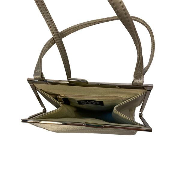 Nine West - small evening bag, silver metallic material, EUC - Picture 9 of 10